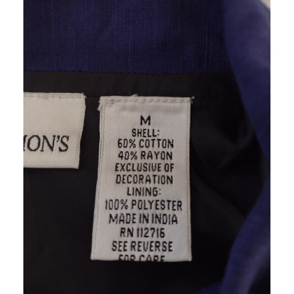 Draper's and Damon's Women's beaded sequin jacket Medium Blue Cotton Lightweight - Picture 12 of 16